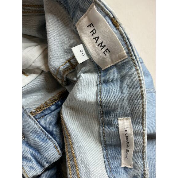 Frame 'Le' Blue  Crop Mini Bootcut Denim Jean Size 24 - Picture 4 of 4